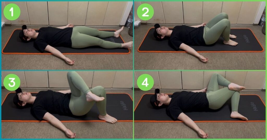 寝ながらできる脊柱起立筋のストレッチ 手順