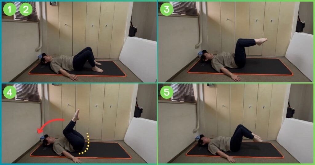 寝ながらできる腸腰筋のトレーニング 手順