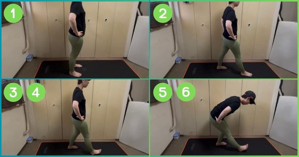 立ったままできるハムストリングのストレッチ 手順