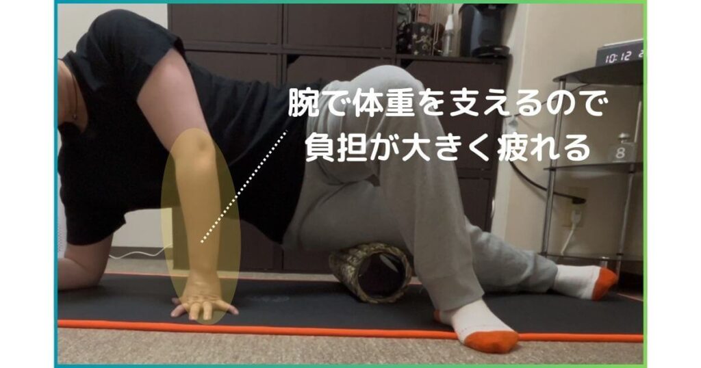 フォームローラーで大腿筋膜張筋を筋膜リリースをする