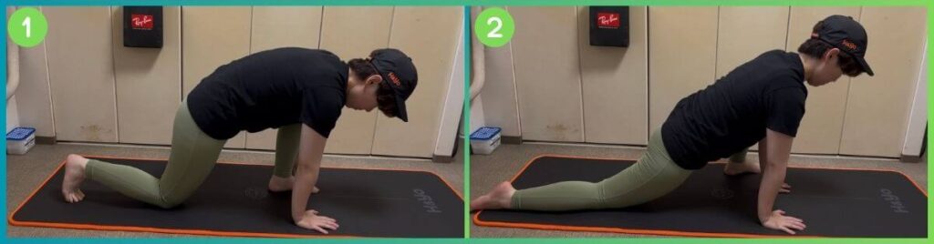 四つんばいでできる腸腰筋ストレッチ 手順